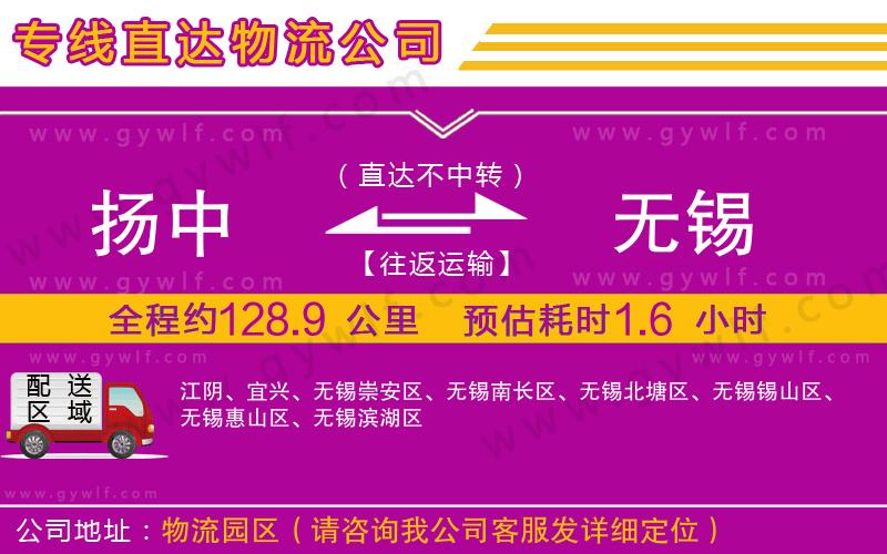 揚(yáng)中到無錫物流公司