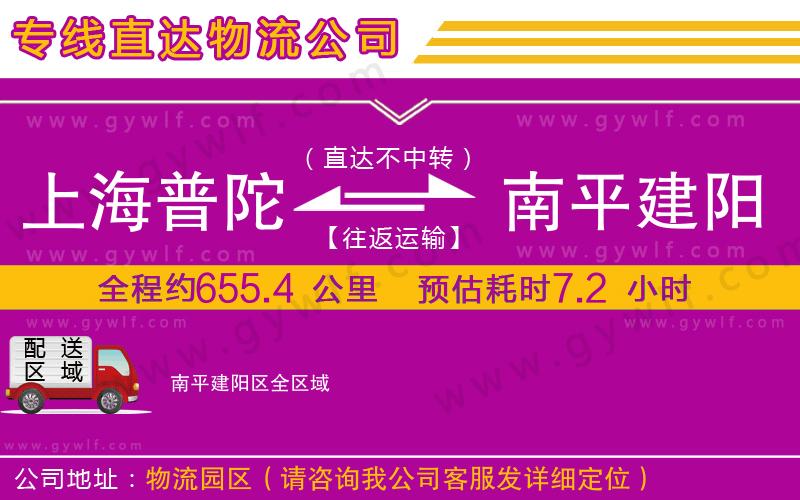上海普陀區(qū)到南平建陽區(qū)物流公司