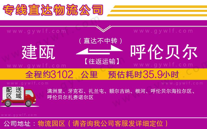 建甌到呼倫貝爾物流公司