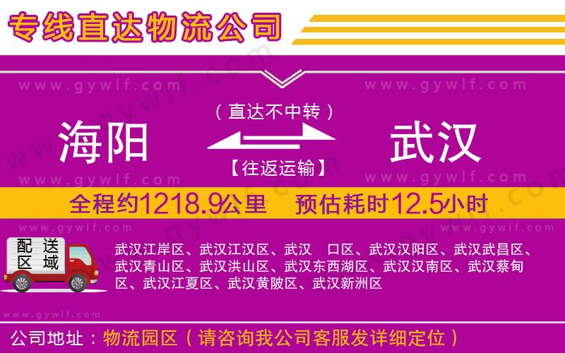 海陽到武漢物流公司