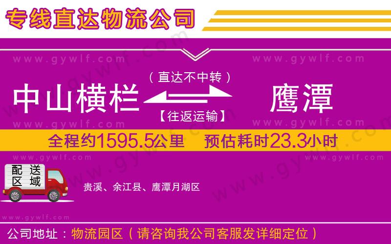 中山橫欄到鷹潭物流公司