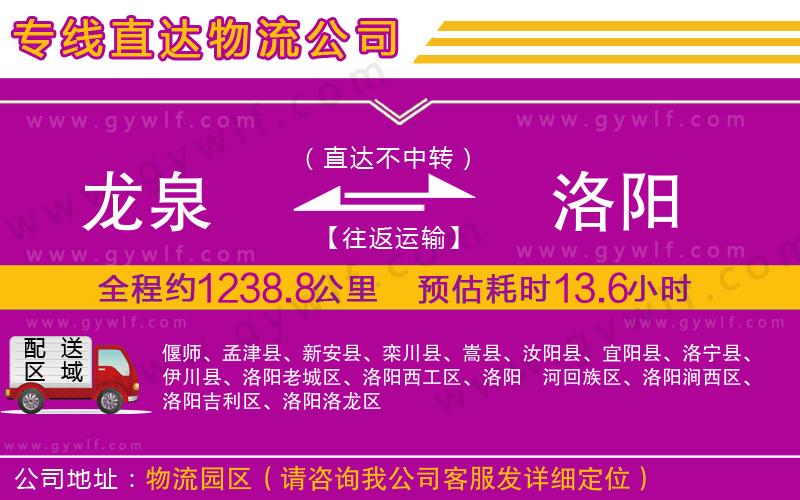 龍泉到洛陽(yáng)物流公司