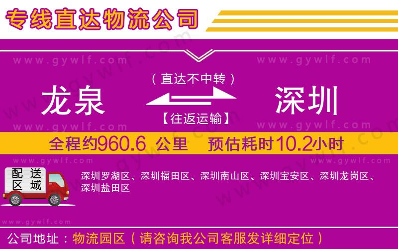 龍泉到深圳物流公司