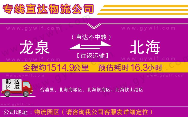 龍泉到北海物流公司